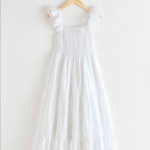 & other stories cotton eyelet square beck dress